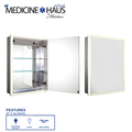 Whitehaus Recessed Sgl Mirrored Door Medicine Cabinet W/ Outlet, Defogger, Led Pow WHLUN7055-IR